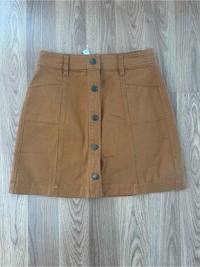 NWT Madewell Women's Button-Front Brown A-Line Skirt